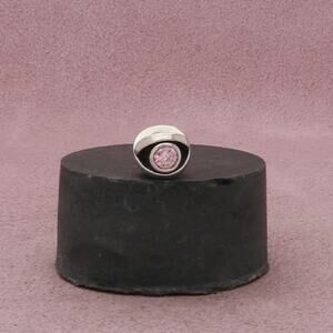 sterling silver pink cz european bead charm pendant